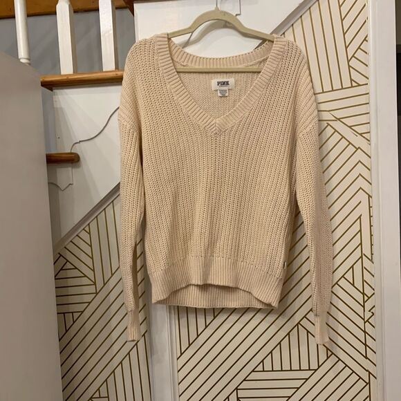 Pink Sweater V Neck - Picture 1 of 5